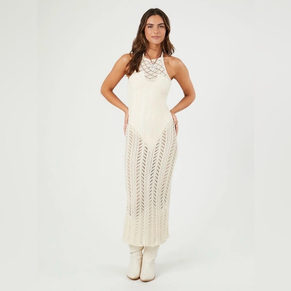 FOREVER 21 Crochet Halter Dress